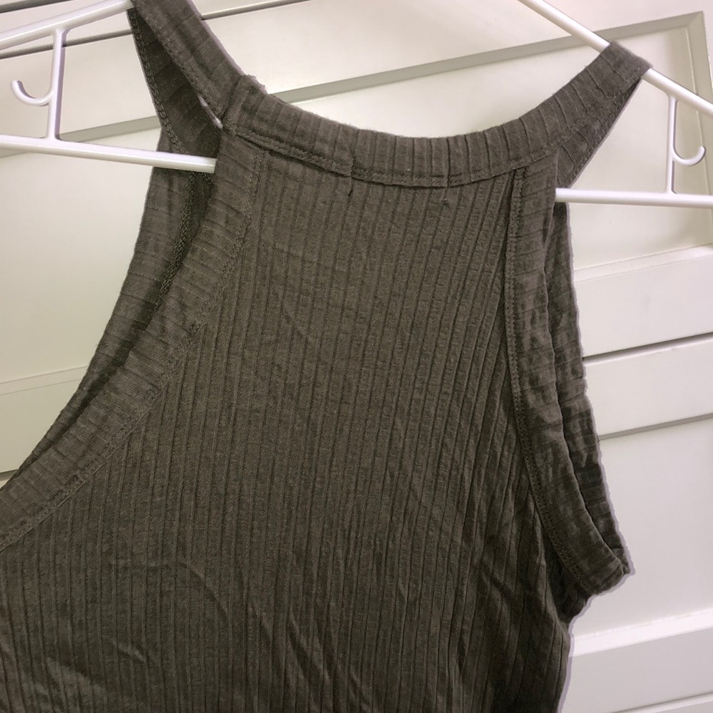 Olive-green halter Top